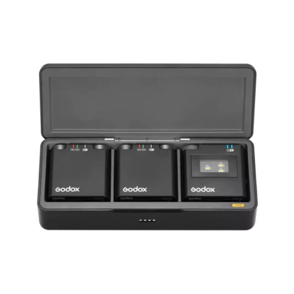 Godox VIRSO M2 dual wireless microphone system with transmitters and receiver
