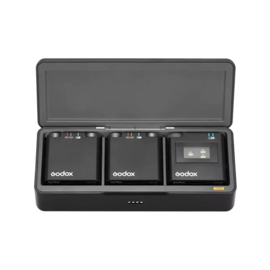 Godox VIRSO M2 dual wireless microphone system with transmitters and receiver