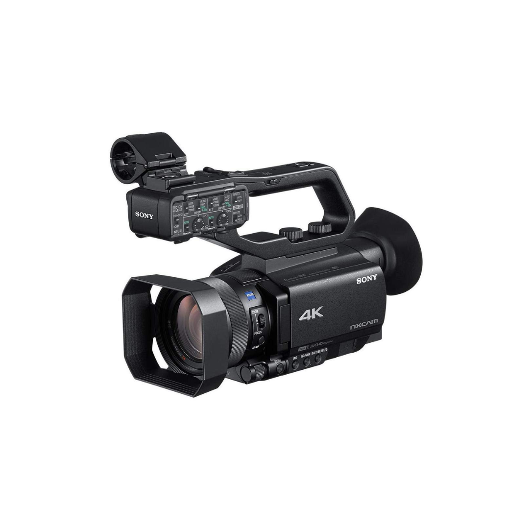 Used Sony HXR-NX80 4K HD NXCAM Camcorder with professional 4K video recording, compact handheld design, available at Camera Club.