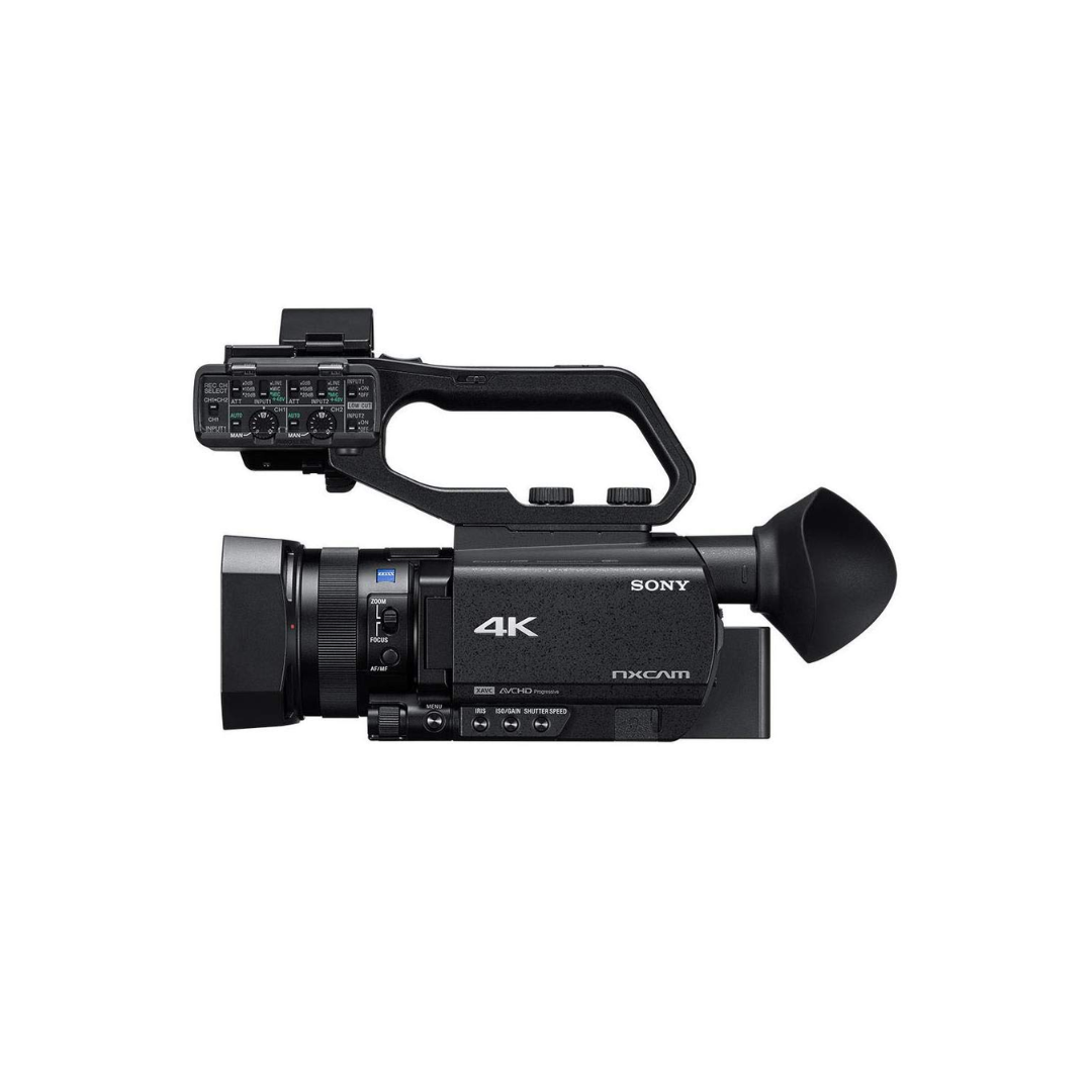 Used Sony HXR-NX80 4K HD NXCAM Camcorder with professional 4K video recording, compact handheld design, available at Camera Club.