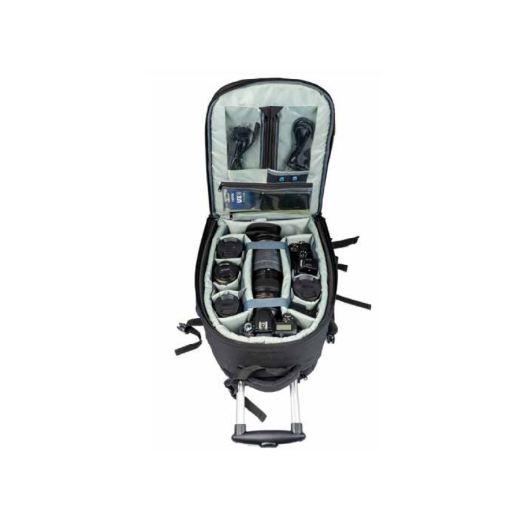 Photron Backpack Pro Runner RL 350 AW II professional camera backpack with padded compartments for DSLR, lenses, and accessories, available at Camera Club.