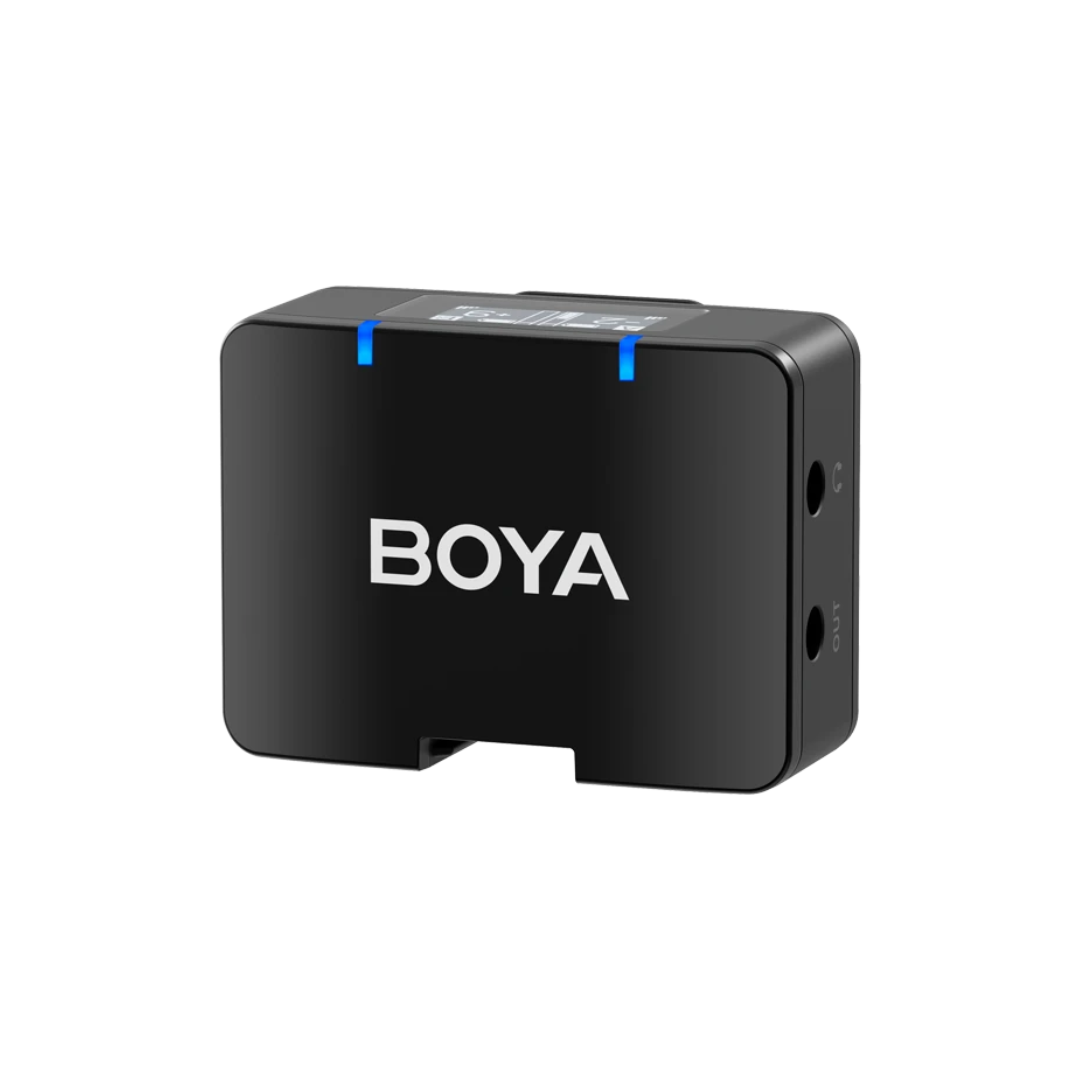 BOYA BOYAMIC wireless microphone setup with camera and smartphone