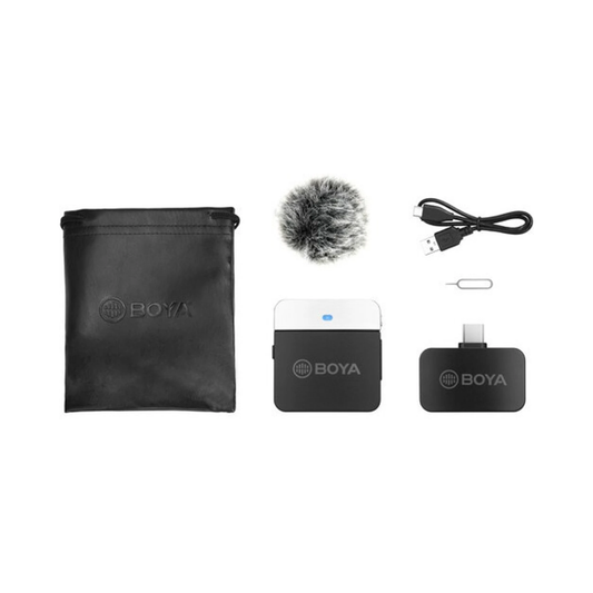 BOYA BY-M1LV-U lavalier microphone with USB-C connector for smartphones and cameras