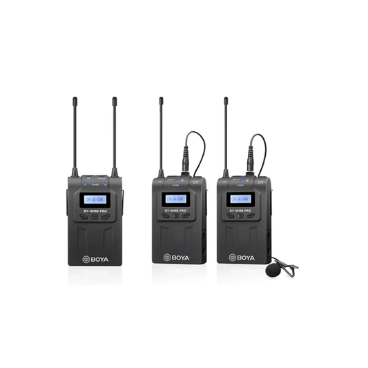 BOYA BY-WM8 Pro-K2 dual channel wireless microphone system with two transmitters and receiver
