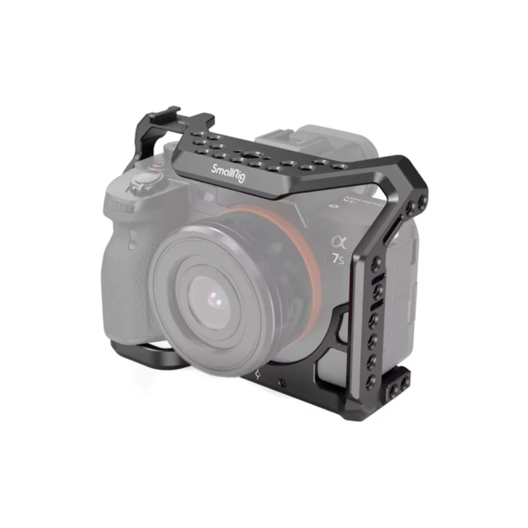 SmallRig cage 2999 mounted on Sony Alpha 7S III camera with multiple mounting points