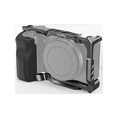 SmallRig Cage with Grip 3538B for Sony ZV-E10 camera with ergonomic handle and mounting points