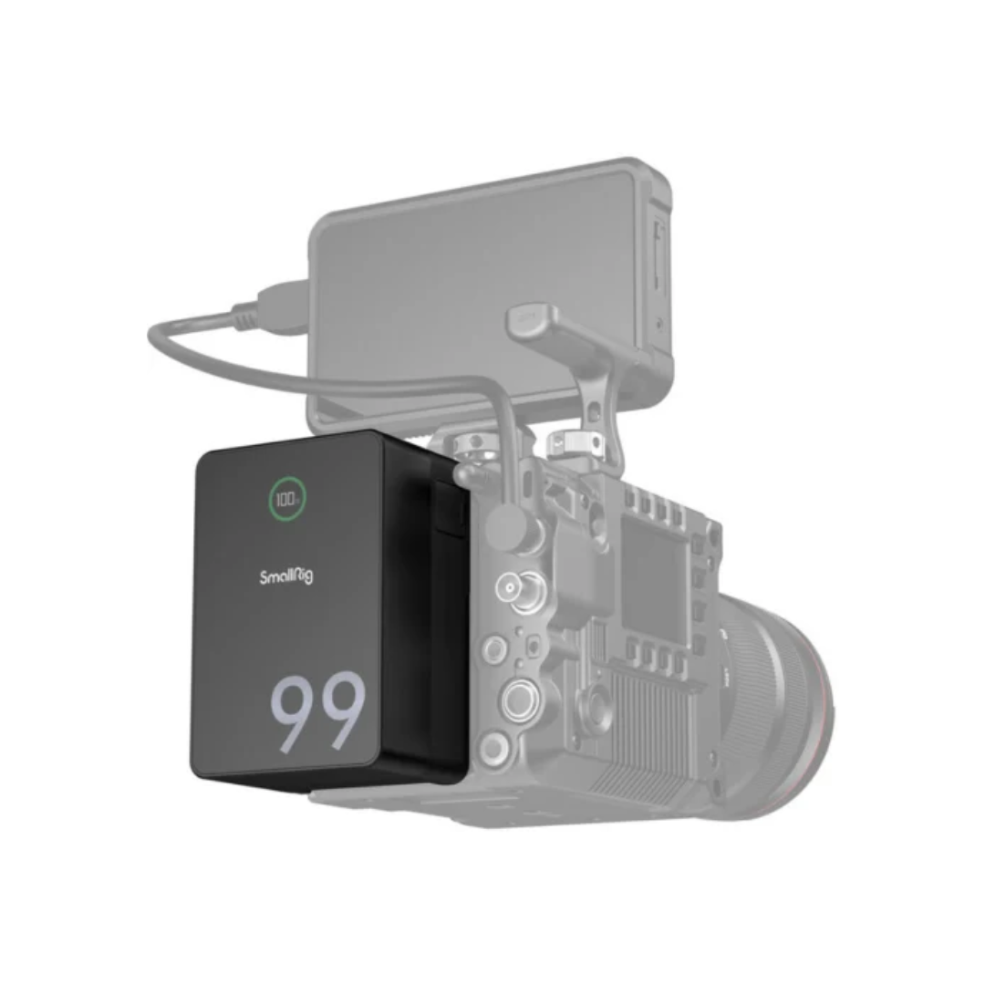 SmallRig VB99 Pro Mini V-Mount Battery 4292 compact 99Wh battery with USB-C PD and D-Tap output for camera rigs available at Camera Club