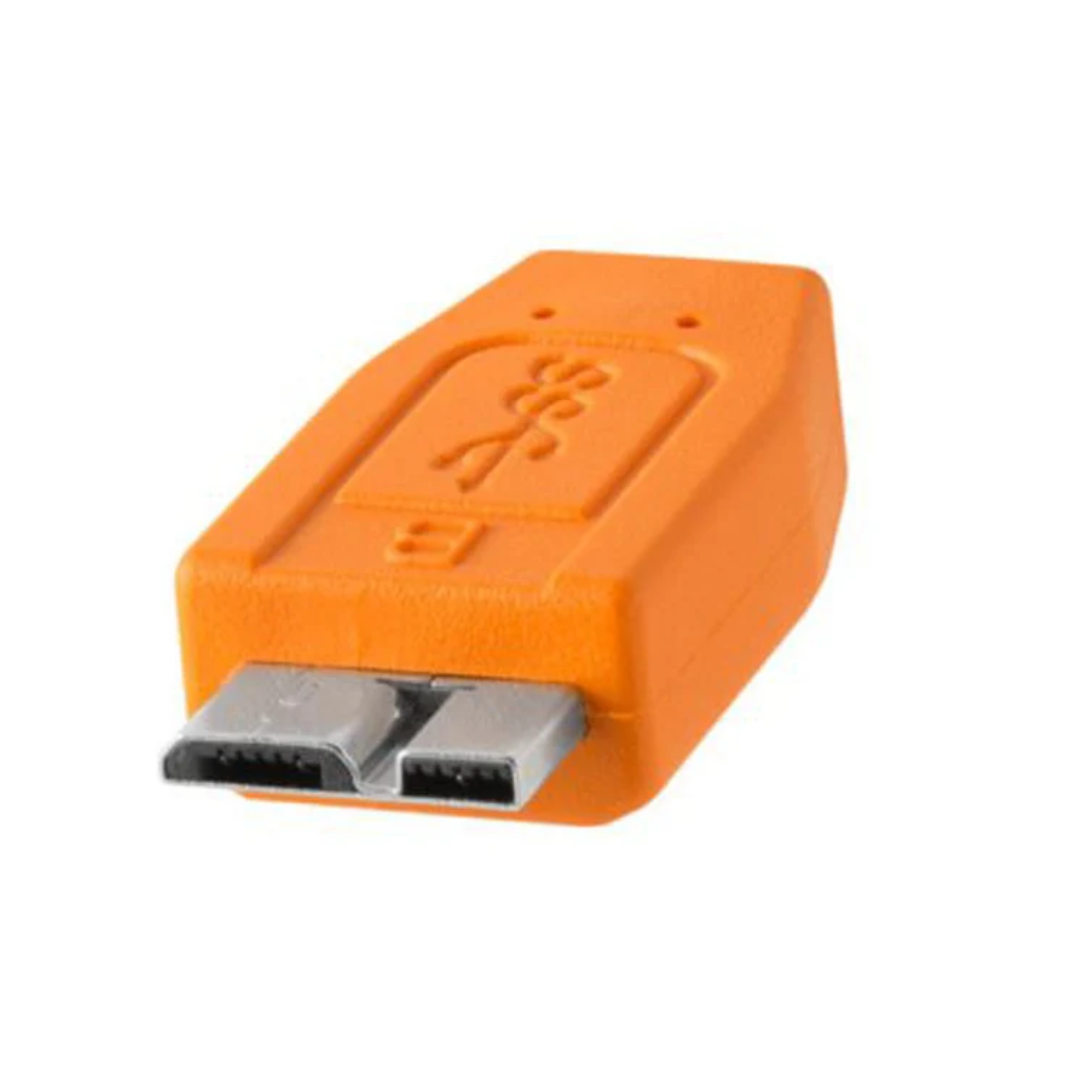 TetherPro USB 3.0 to Micro-B cable 6ft 1.8m high-visibility orange for fast and stable camera tethering