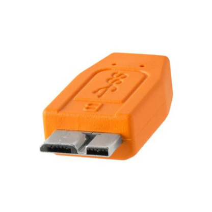 Tether Tools TetherPro USB-C to USB 3.0 Micro-B 15ft 4.6m orange tethering cable for fast data transfer and secure camera connection