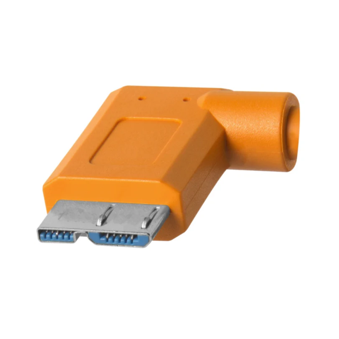 Tether Tools TetherPro USB-C to Micro-B Right Angle Cable 15ft Orange for camera tethering
