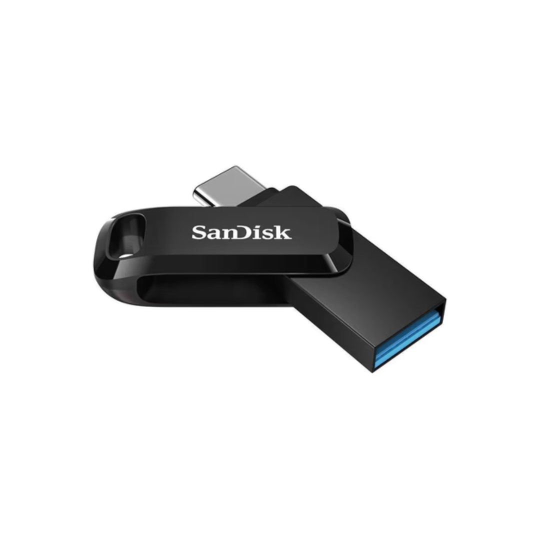 SanDisk Ultra Dual Drive Type-C DDC3 USB 3.1 flash drive with dual USB-C and USB-A connectors for fast data transfer between smartphones, tablets, and computers