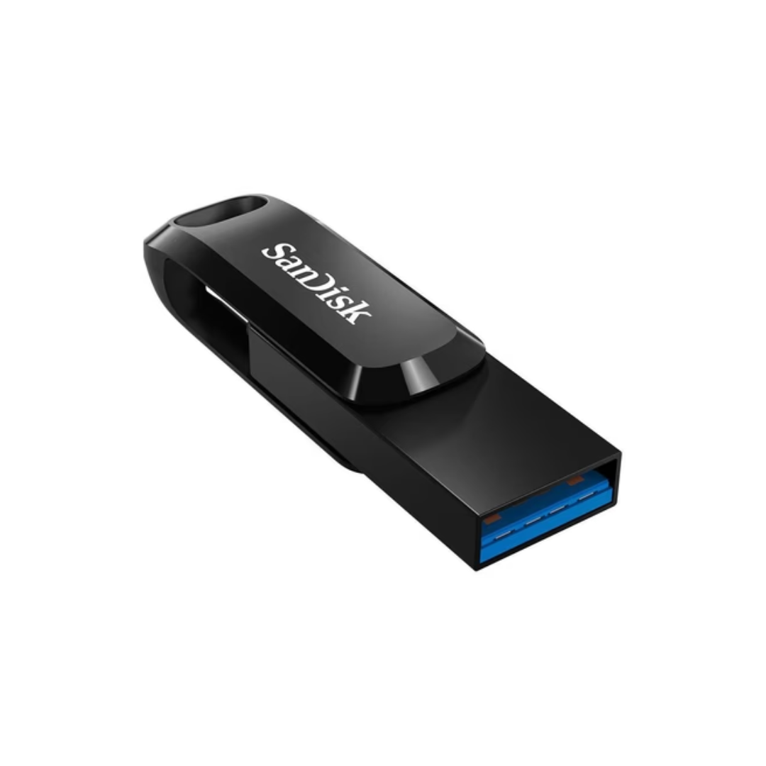SanDisk Ultra Dual Drive Type-C DDC3 USB 3.1 flash drive with dual USB-C and USB-A connectors for fast data transfer between smartphones, tablets, and computers