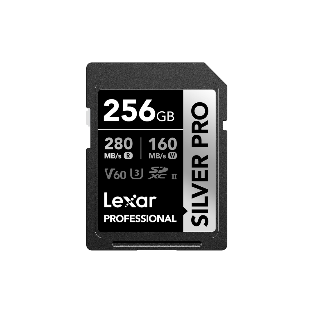 Lexar Silver Pro high-speed memory card for cameras and 4K video recording