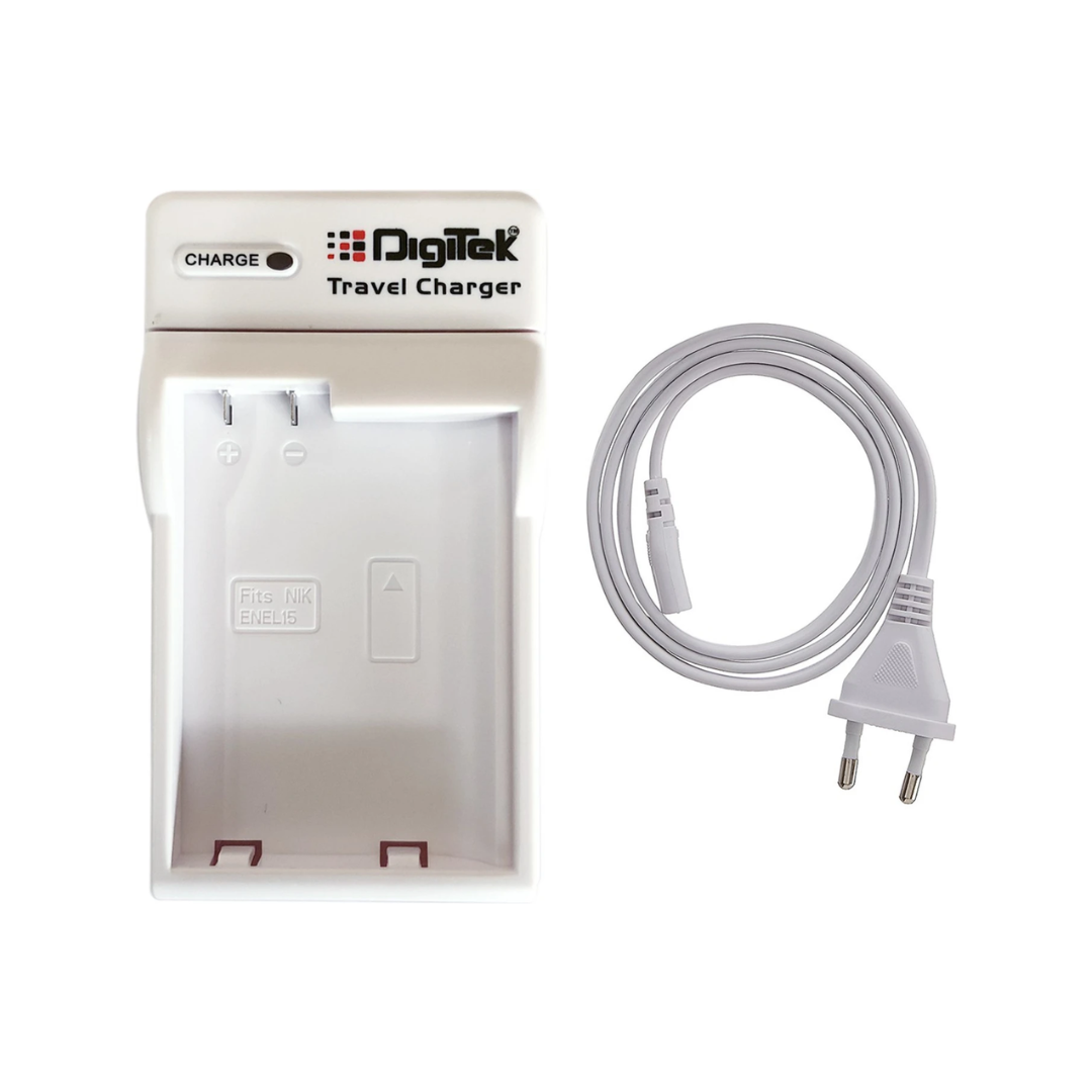 Digitek USB Battery Charger with USB Cable on White Background