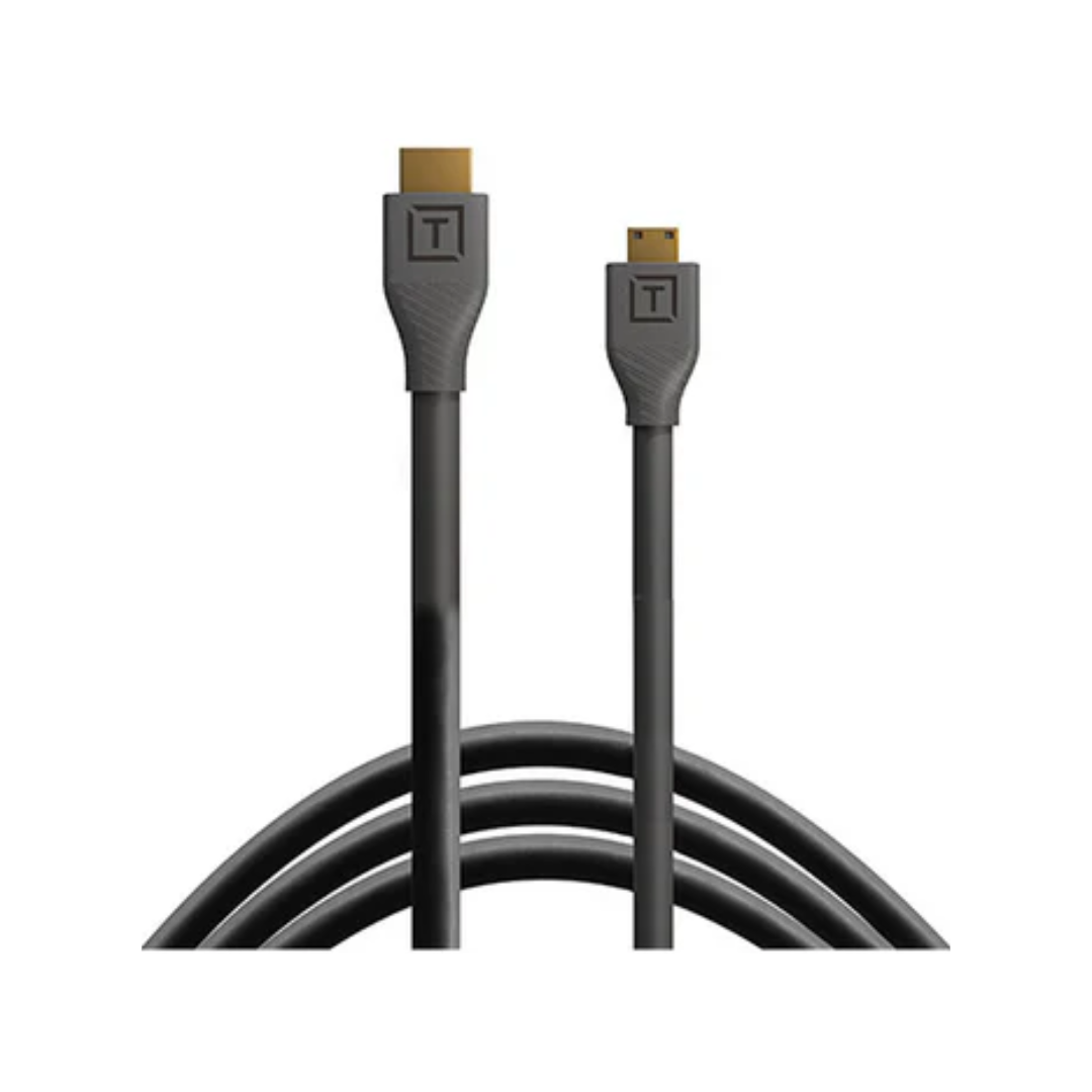 Tether Tools TetherPro HDMI Mini to HDMI 2.0 Cable in black for high-speed camera to monitor connection