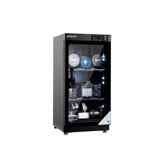 Unboxed Andbon Dry Cabinet AD-50S electronic dry cabinet for camera and lens moisture protection available at Camera Club