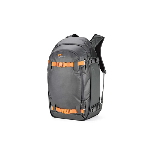 Lowepro Whistler BP 450 AW II grey camera backpack with weatherproof design and large storage capacity