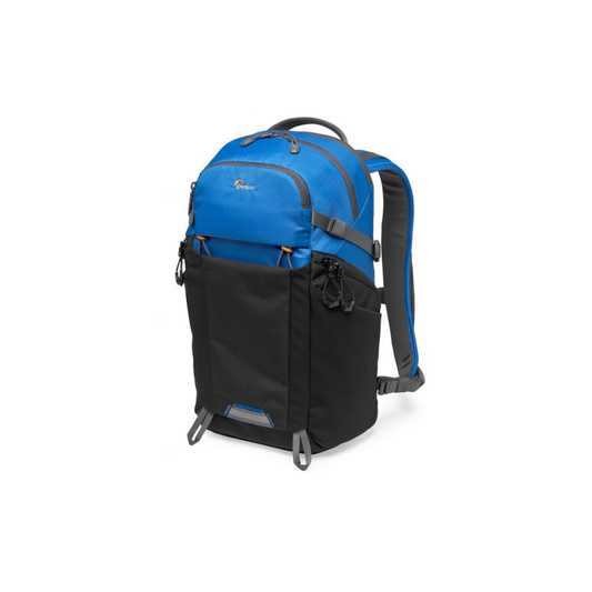 Lowepro Photo Active BP 200 AW camera backpack in blue and black for DSLR and mirrorless gear