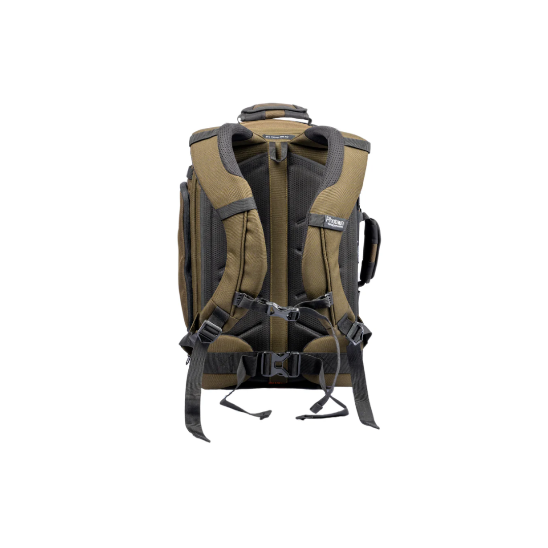 Photron Pro Trekker 350 AW Camera Backpack with padded compartments and weather resistant design for DSLR cameras at Camera Club