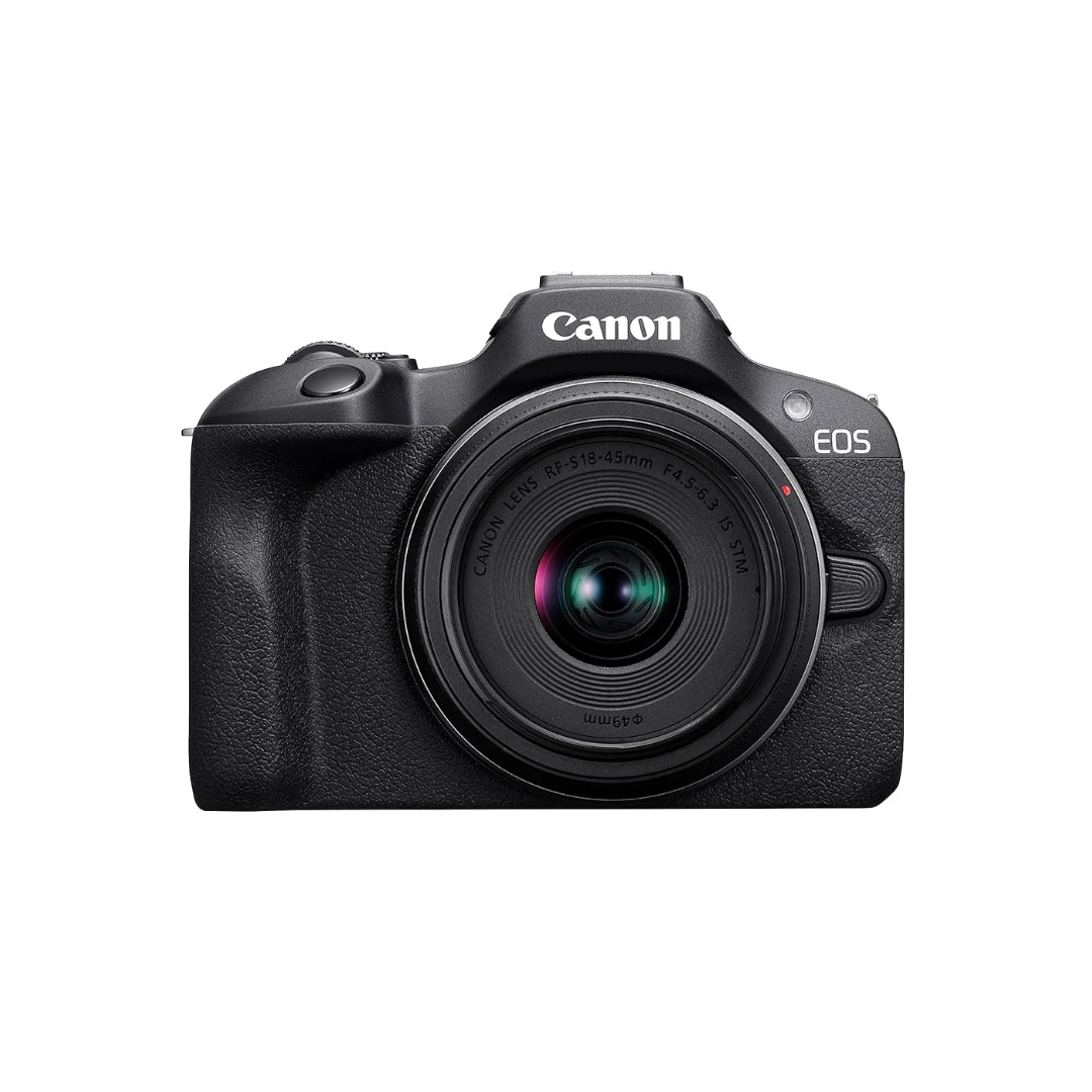 UNBOXED Canon EOS R100 24.1MP APS-C mirrorless camera with RF-S 18-45mm f/4.5-6.3 IS STM lens in black