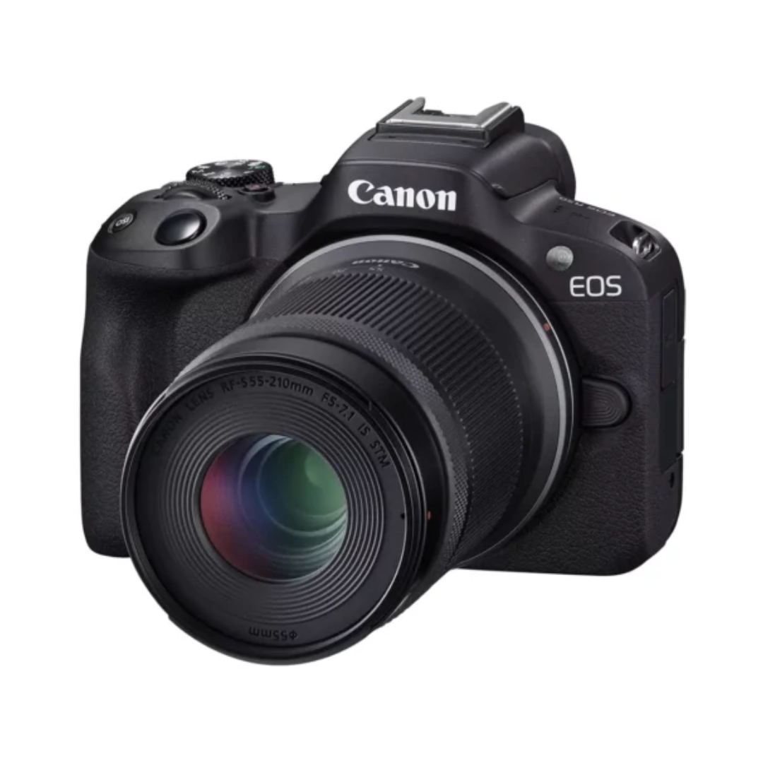 Canon EOS R50 mirrorless camera with RF-S 18-45mm and 55-210mm IS STM dual lens kit