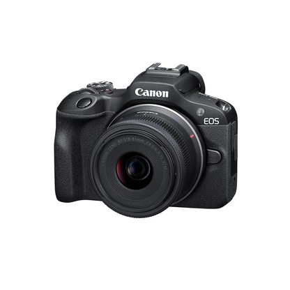 UNBOXED Canon EOS R100 24.1MP APS-C mirrorless camera with RF-S 18-45mm f/4.5-6.3 IS STM lens in black