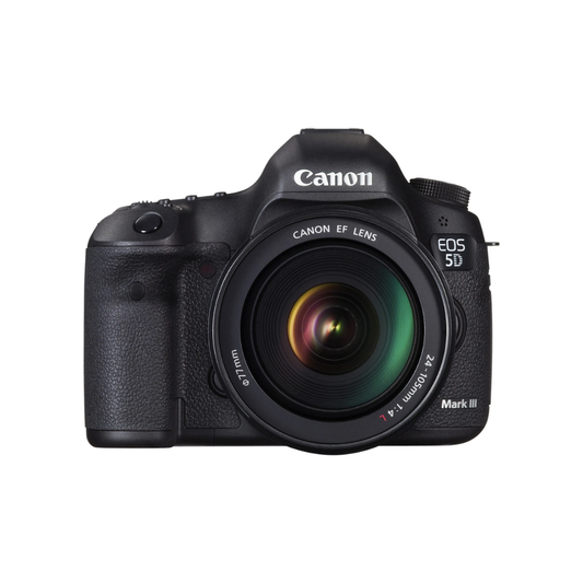 Used Canon 5D Mark III DSLR camera with 24-105mm f/4 zoom lens in excellent condition at Camera Club