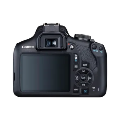 Canon EOS 1500D DSLR camera with EF-S 18-55mm IS II lens black body front view
