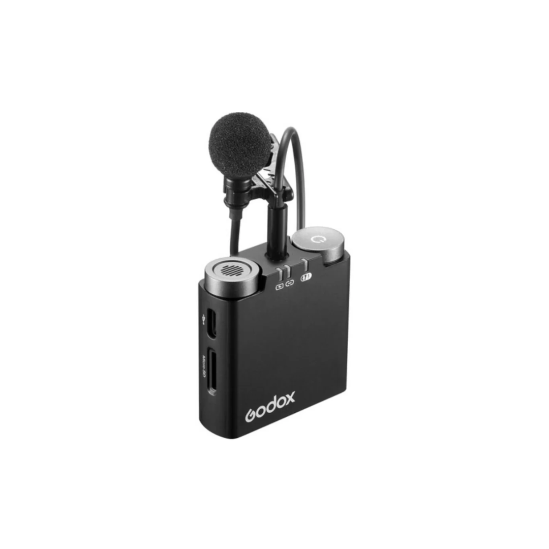 Godox Virso S M2 wireless microphone system with dual transmitters and receiver for video recording