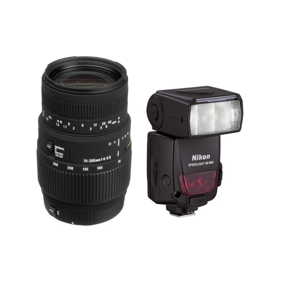 USED | Sigma 70-300mm Lens with Nikon SB-800 Flash