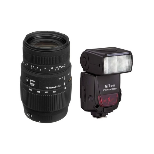 USED | Sigma 70-300mm Lens with Nikon SB-800 Flash