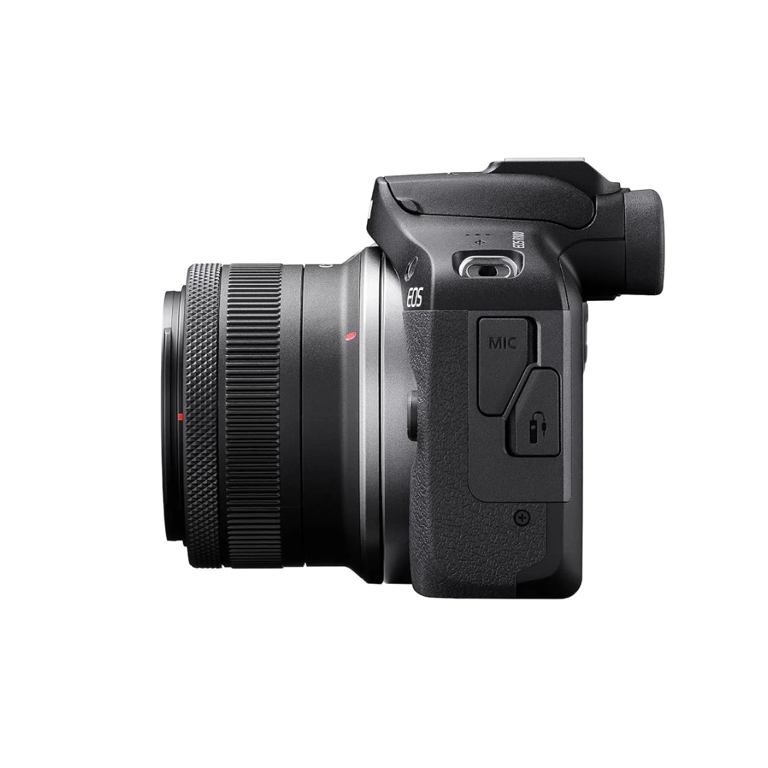 UNBOXED Canon EOS R100 24.1MP APS-C mirrorless camera with RF-S 18-45mm f/4.5-6.3 IS STM lens in black