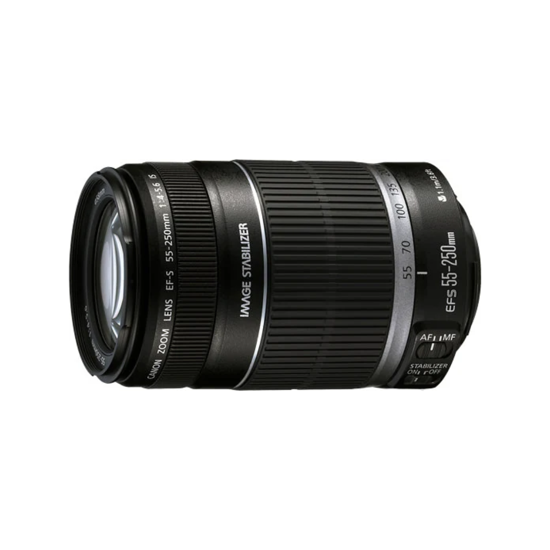 Canon EF-S 55-250mm f/4-5.6 IS Telephoto Zoom Lens for Canon DSLR Cameras available at Camera Club.