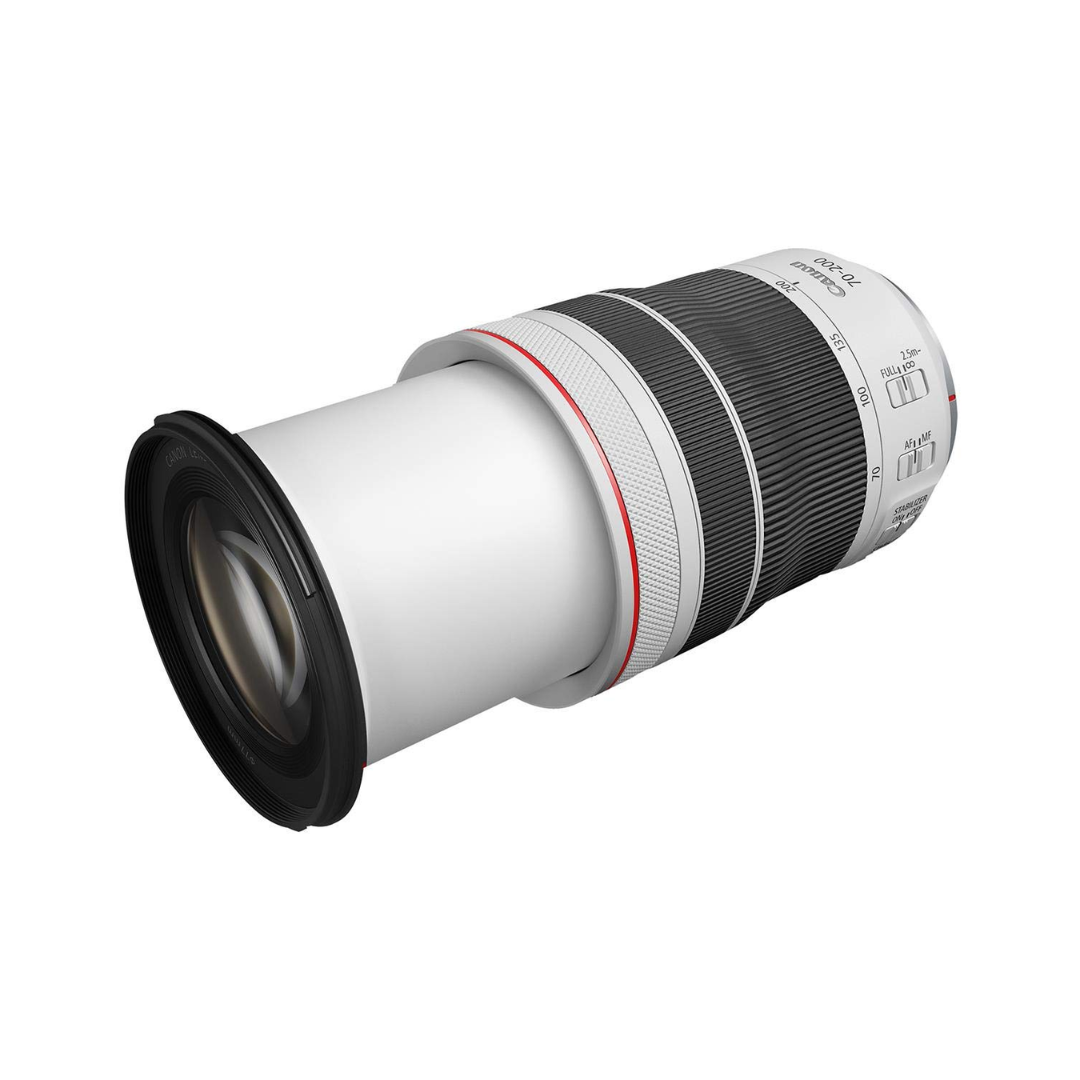Canon RF 70-200mm f/4L IS USM telephoto zoom lens for mirrorless cameras compact design white finish