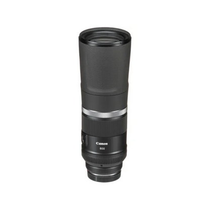 Unboxed Canon RF 800mm f/11 IS STM super-telephoto lens for Canon RF-mount mirrorless cameras.