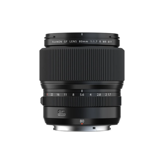Fujifilm GF 80mm f/1.7 R WR medium format portrait lens for Fujifilm GFX cameras available at Camera Club