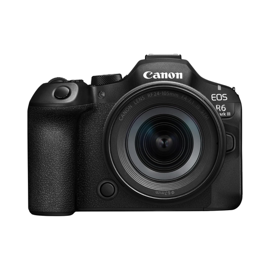 Canon EOS R6 Mark III mirrorless camera with RF 24-105mm STM lens and LP-E6P battery kit