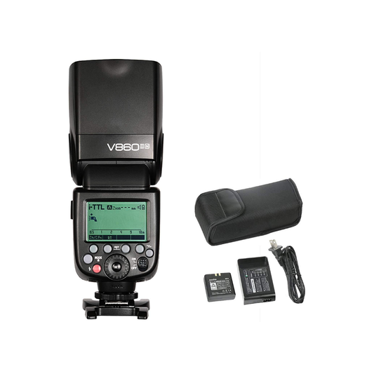 Used Godox V860IIN TTL Li-Ion Flash Kit for Nikon camera speedlight