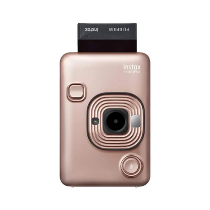 Fujifilm Instax Mini LiPlay Blush Gold hybrid instant camera front view