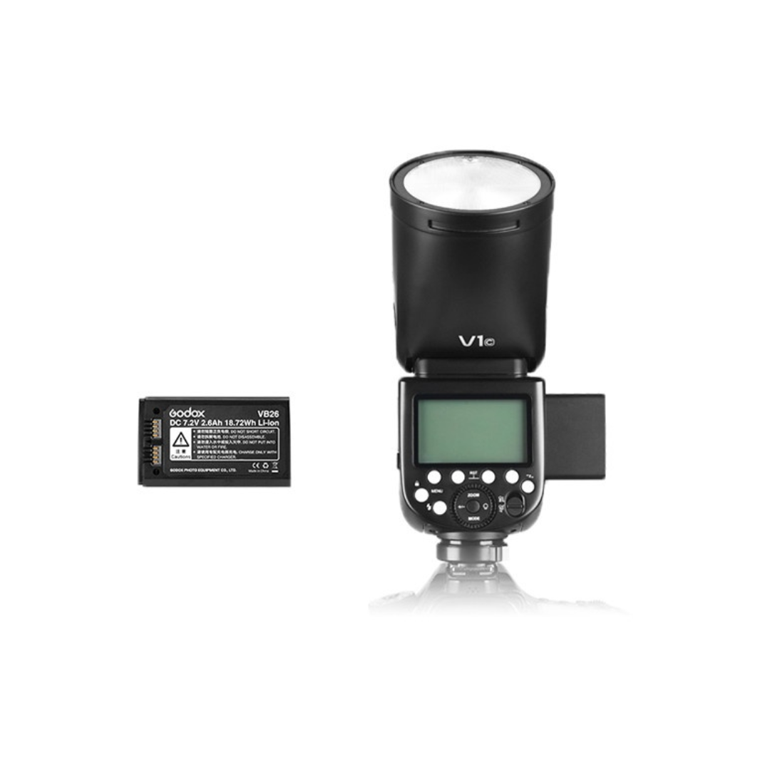 Unboxed Godox V1-N round head TTL flash kit for Nikon cameras with accessories at Camera Club