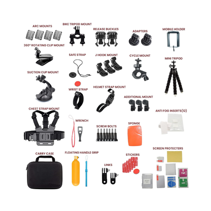 HIFFIN 65-in-1 Action Camera Accessory Kit for GoPro, Sony & More