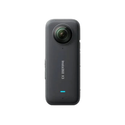 Insta360 ONE X3 360 action camera with touchscreen and dual lenses available at Camera Club