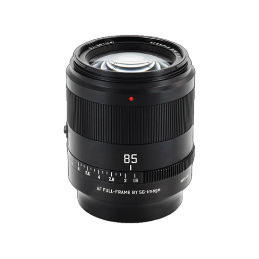 SG-IMAGE E-Mount 85mm F1.8 Full Frame Lens for portrait photography with fast aperture, sharp image quality and smooth bokeh, available at Camera Club.