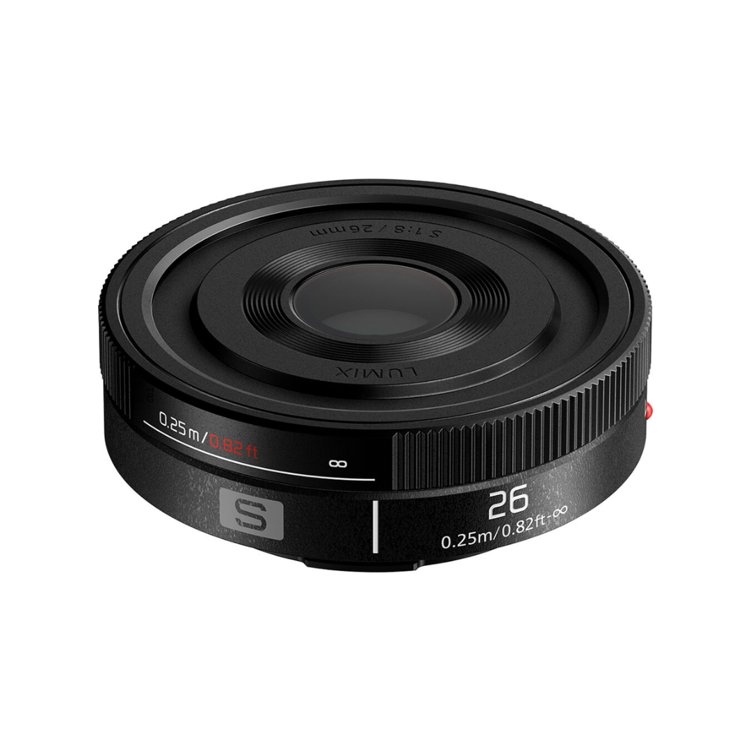 Panasonic Lumix S 26mm F8 ultra-compact pancake lens for L-Mount cameras