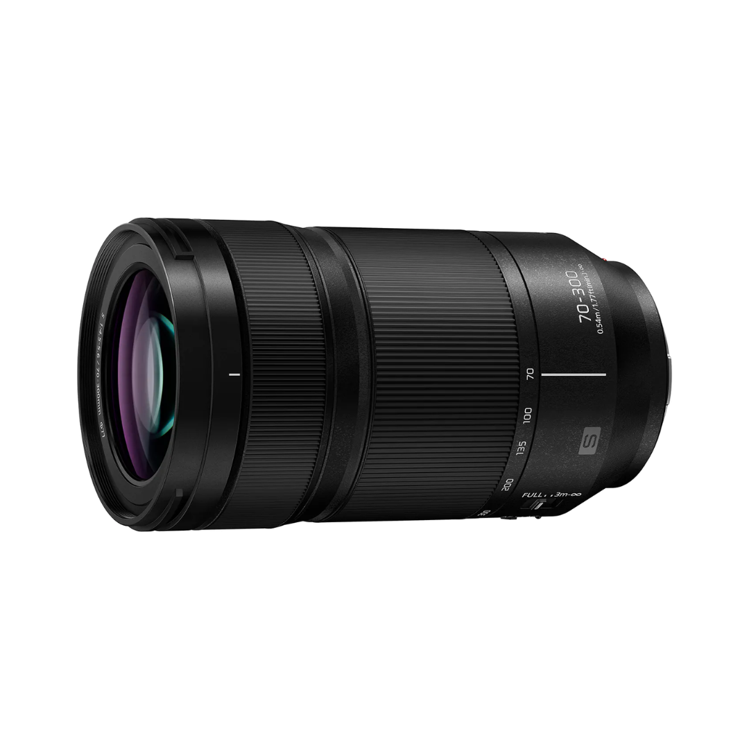Panasonic Lumix S 70-300mm F4.5-5.6 Macro O.I.S. telephoto zoom lens S-R70300GC for L-Mount cameras available at Camera Club