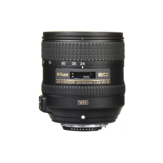 Unboxed Nikon AF-S Nikkor 24-85mm f/3.5-4.5G ED VR camera lens available at Camera Club.