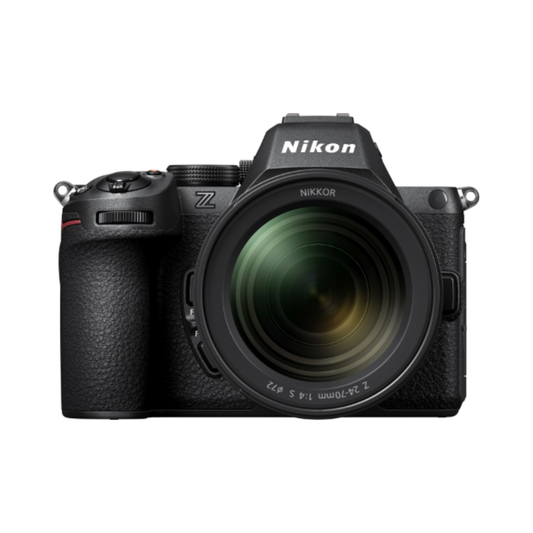 Used Nikon Z5II mirrorless camera body with 24-70mm lens front view in excellent condition available at Camera Club