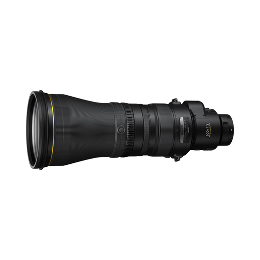 Nikon NIKKOR Z 600mm f/4 TC VR S super-telephoto mirrorless lens with built-in 1.4x teleconverter, VR stabilization and professional wildlife sports photography use.