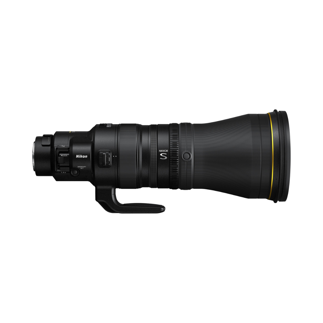 Nikon NIKKOR Z 600mm f/4 TC VR S super-telephoto mirrorless lens with built-in 1.4x teleconverter, VR stabilization and professional wildlife sports photography use.