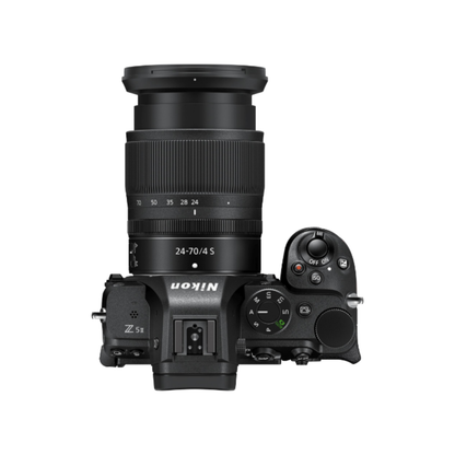 Used Nikon Z5II mirrorless camera body with 24-70mm lens front view in excellent condition available at Camera Club